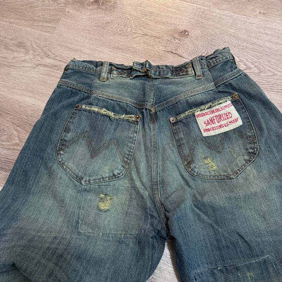 Magnolia Pearl Sanforized Processing Patchwork Jeans Pants One Size Denim Boho - Picture 8 of 10